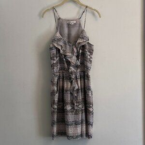 BCBGeneration Ruffled Sleeveless Mini Summer Dress - Tribal Print- Size S